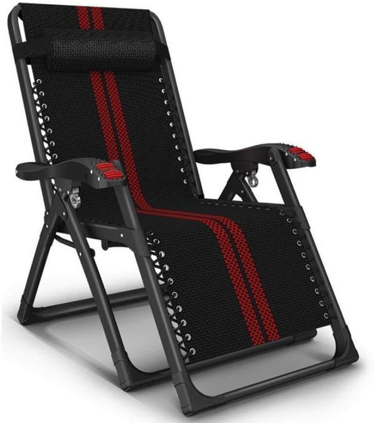 Heavy Duty Sun Lounger Chair, Waterproof Folding Zero Recliner Lounge Outdoor Garden Furniture, Camping Deck Chairs, Metal Reclining Chaise for Office and Patio