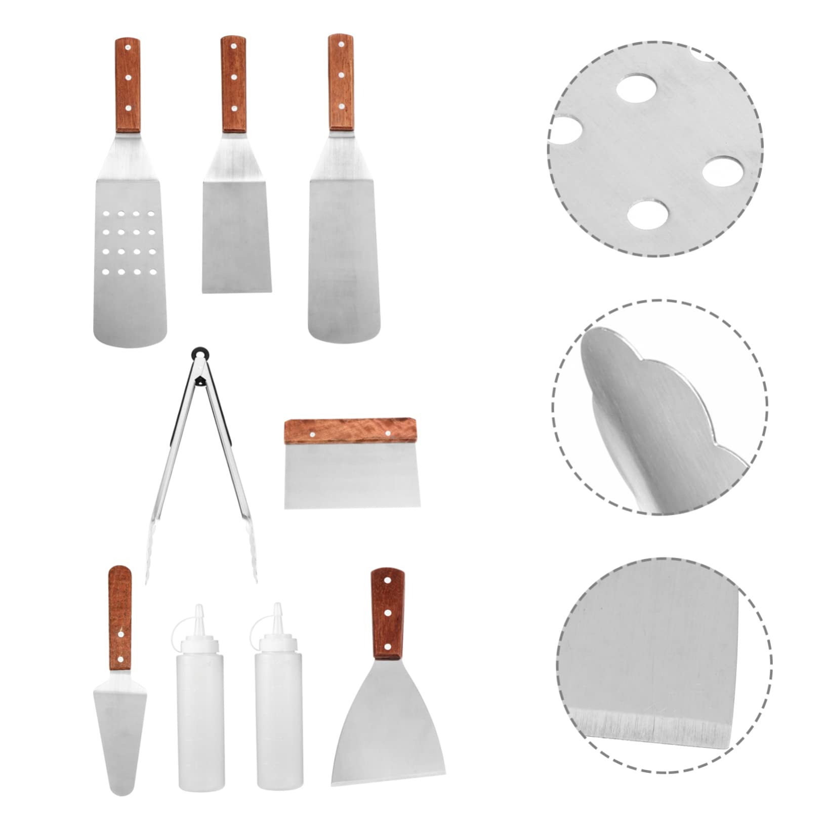 UPKOCH Edelstahl-grillbesteck-Set Mit Holzgriff Grillzubehör-Set Für Küche Und Grillen