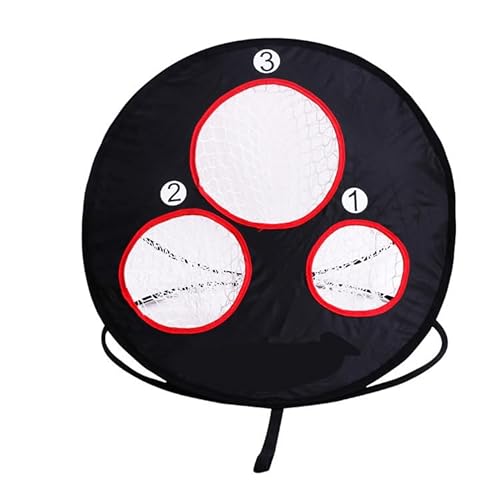 Ailierr Golf Practice Chipping Net, Dual-Sided, Multi-Target, Foldable, Golf Training Aid, Caviar, Multiple (Three Hole mesh)