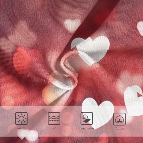 Cotton Toddler Underwear Floral Valentines Red White Hearts Panties Little Girl Artistic Briefs Undies Kids 2t3