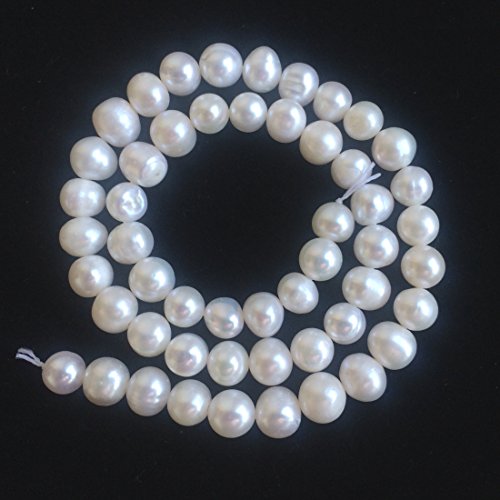 Adabele 1 Strand Real Natural Potato Round White Cultured Freshwater Pearl Loose Beads 7-8Mm For Jewelry Making 14 Inch Fp3-78 #TOP5