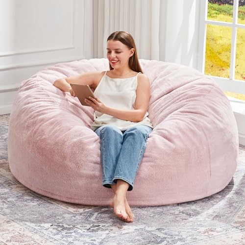 Image of Hobestluk Bean Bag Chair for Adult Giant Beanbag with Filler Pink 4FT