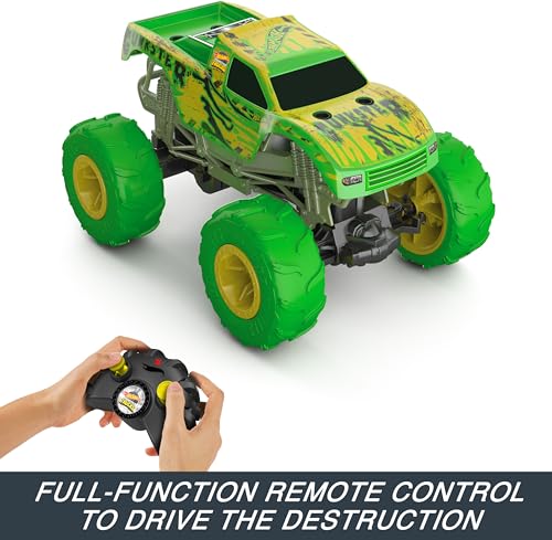 image for Hot Wheels Monster Trucks RC Toy, Remote-Control 1:15 Scale Gunkster, 