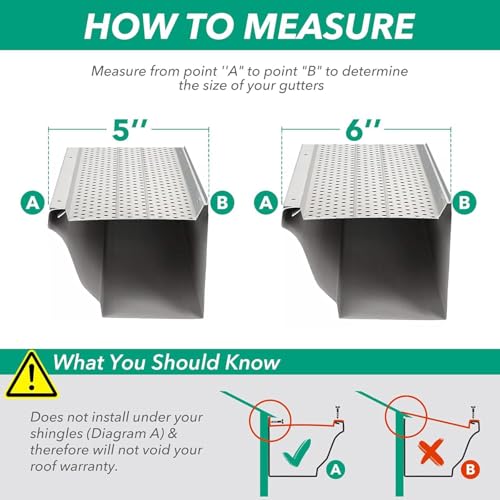 Image of Gutter Guard,5 inch Aluminum Leaf Filter Gutter Cover,25 PCS Total Length 100FT,Raptor Gutter Guards,Easy DIY Leaf Guards for Gutters Fits Any Roof or Gutter Type