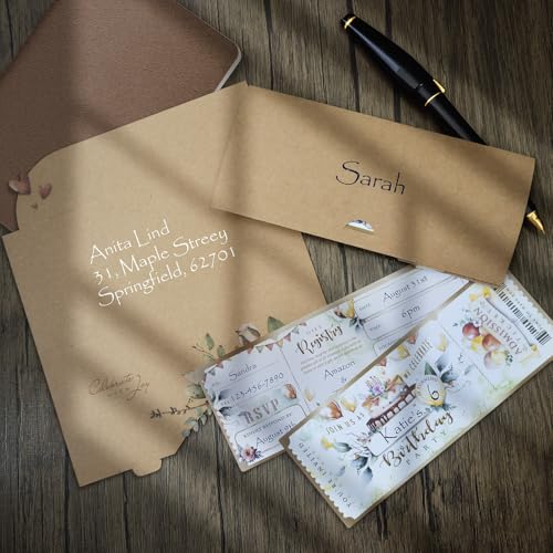 Invitaciones de fiesta de cumpleaños para niños y bebés Summer-Ray con sobre divertido pack de 24 5