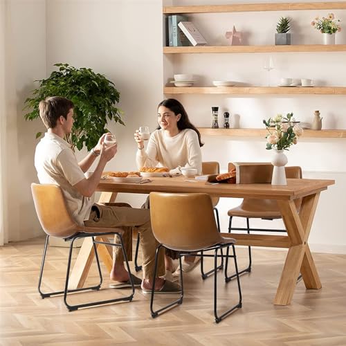 Image of Waleaf Dining Chairs Set of 4, 18 inch Faux Leather Counter Height Bar Stools