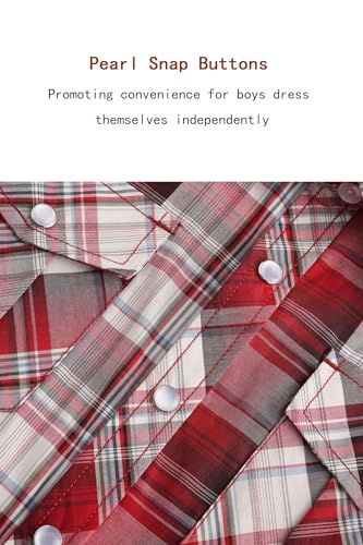 Boy's Toddler Child Kids Casual Dress Western Short Sleeve Snap Plaid Button Down Shirts4