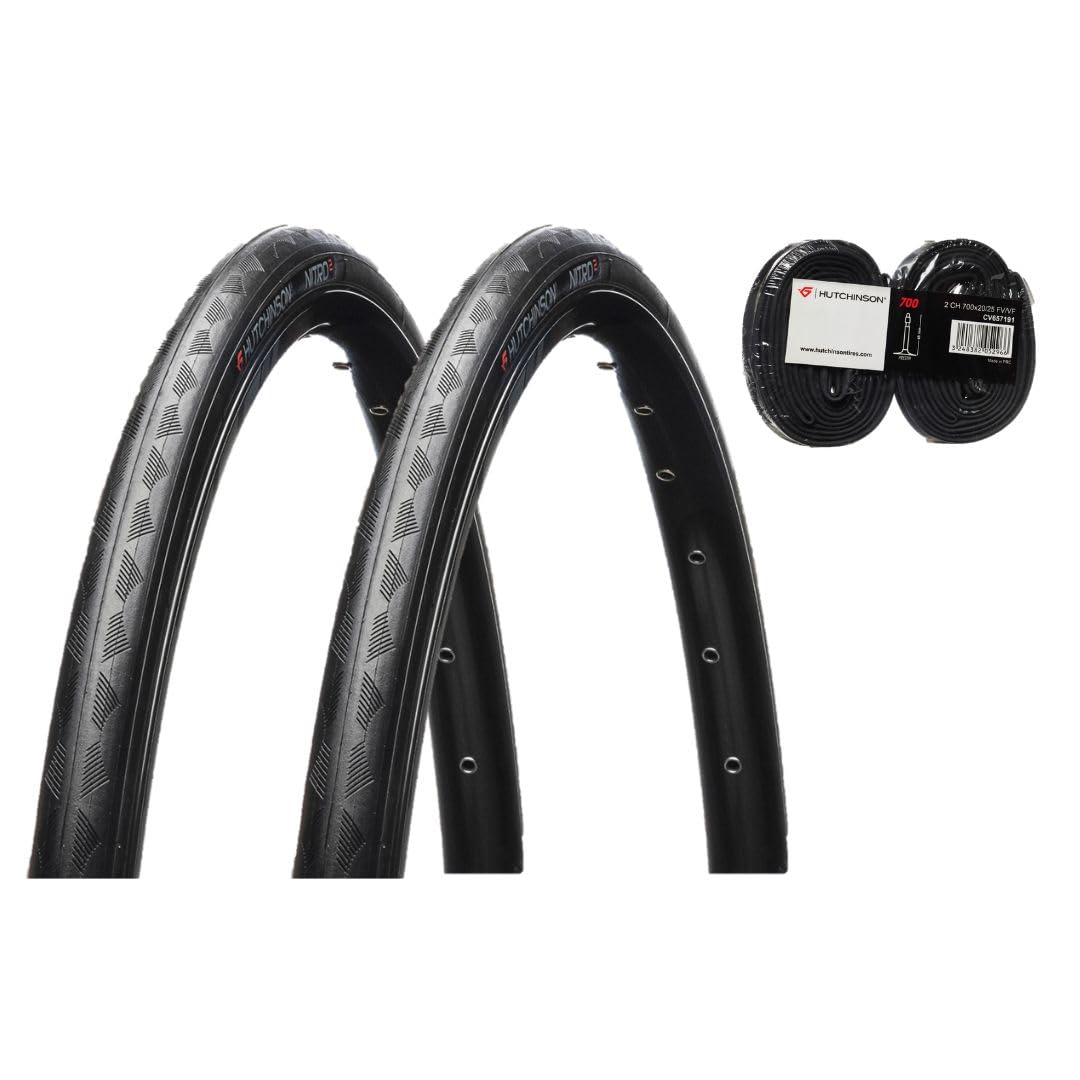 HUTCHINSON Set of 2 Tyres + 2 Inner Tubes Road Nitro 2 700 x 25 Soft Rod Black