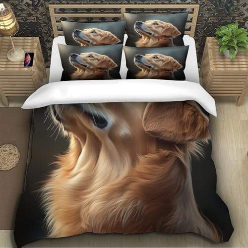 Parure de lit loup pour chambre ado double avec zip