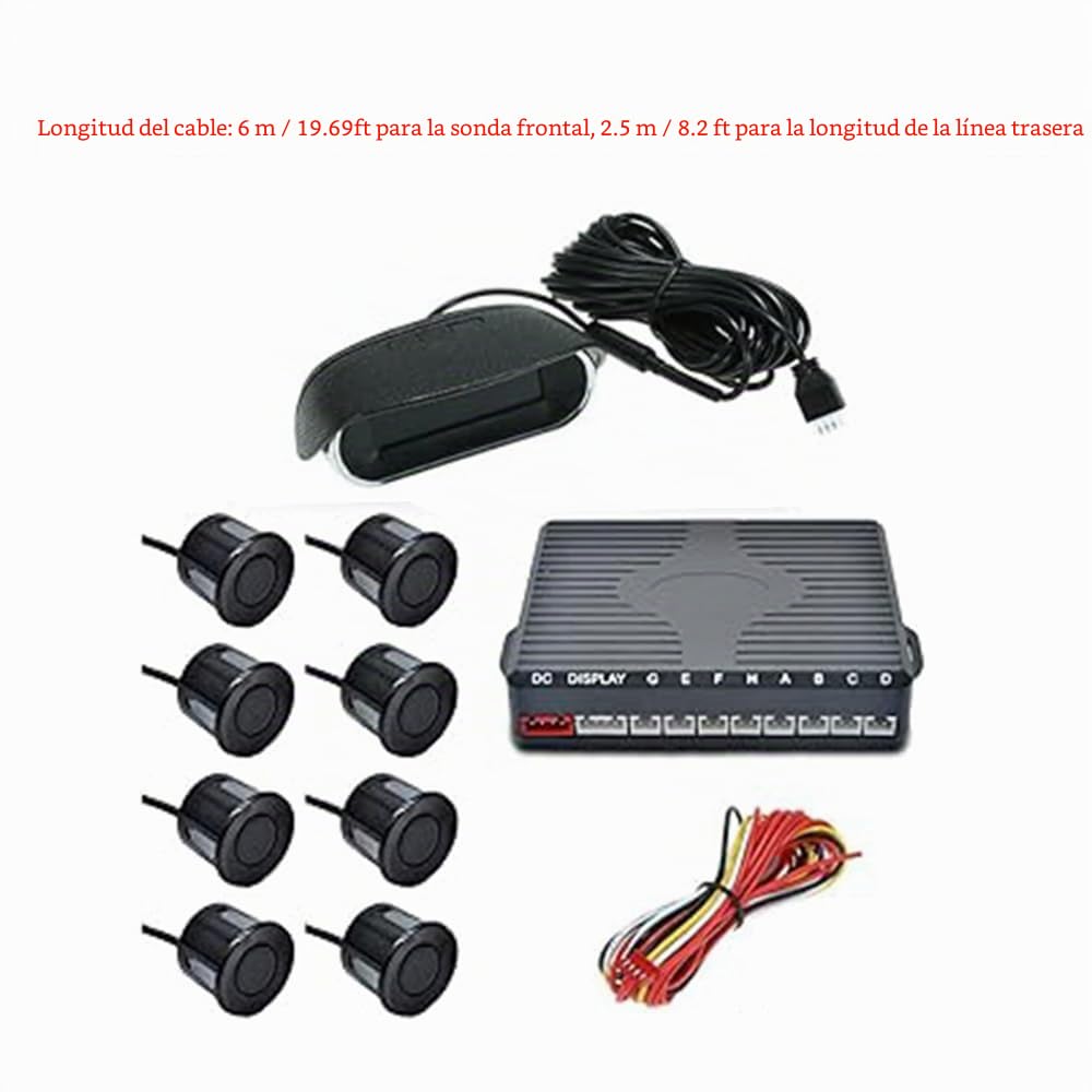 Riloer - Kit de Pantalla LCD con Sensor de Aparcamiento de Doble Núcleo para Sistema de Radar Trasero y Trasero con Visión Delantera y Trasera,Sensor de Aparcamiento