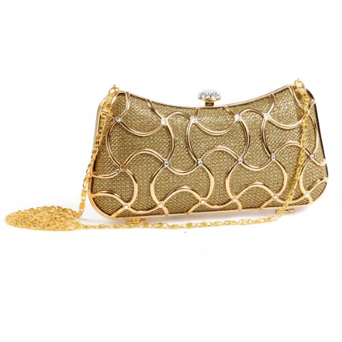 Damara Womens Geometric Minaudiere Hardcase Clutch Bags,Silver #TOP3