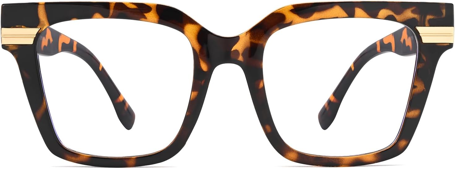 Square Blue Light Blocking Glasses for Women Men 90s Oversized Fashion Bluelight Eyeglasses Non Prescription Frame