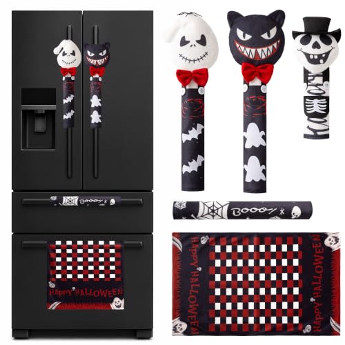 ELAMAS 5 Pack Halloween Refrigerator Handle Covers, Ghost Kitchen Appliance Handle Covers for Fridge, Microwave, Oven, Dishwasher, Halloween Indoor Kitchen Decor by ELAMAS - Used condition - US$20.03