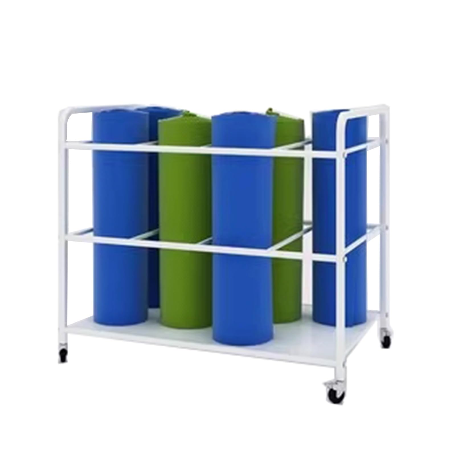 Support de tapis de yoga blanc mobile pour ranger le salon