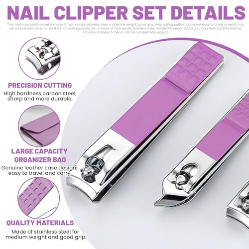 Ensemble professionnel de coupe-ongles en acier avec étui rigide - 3