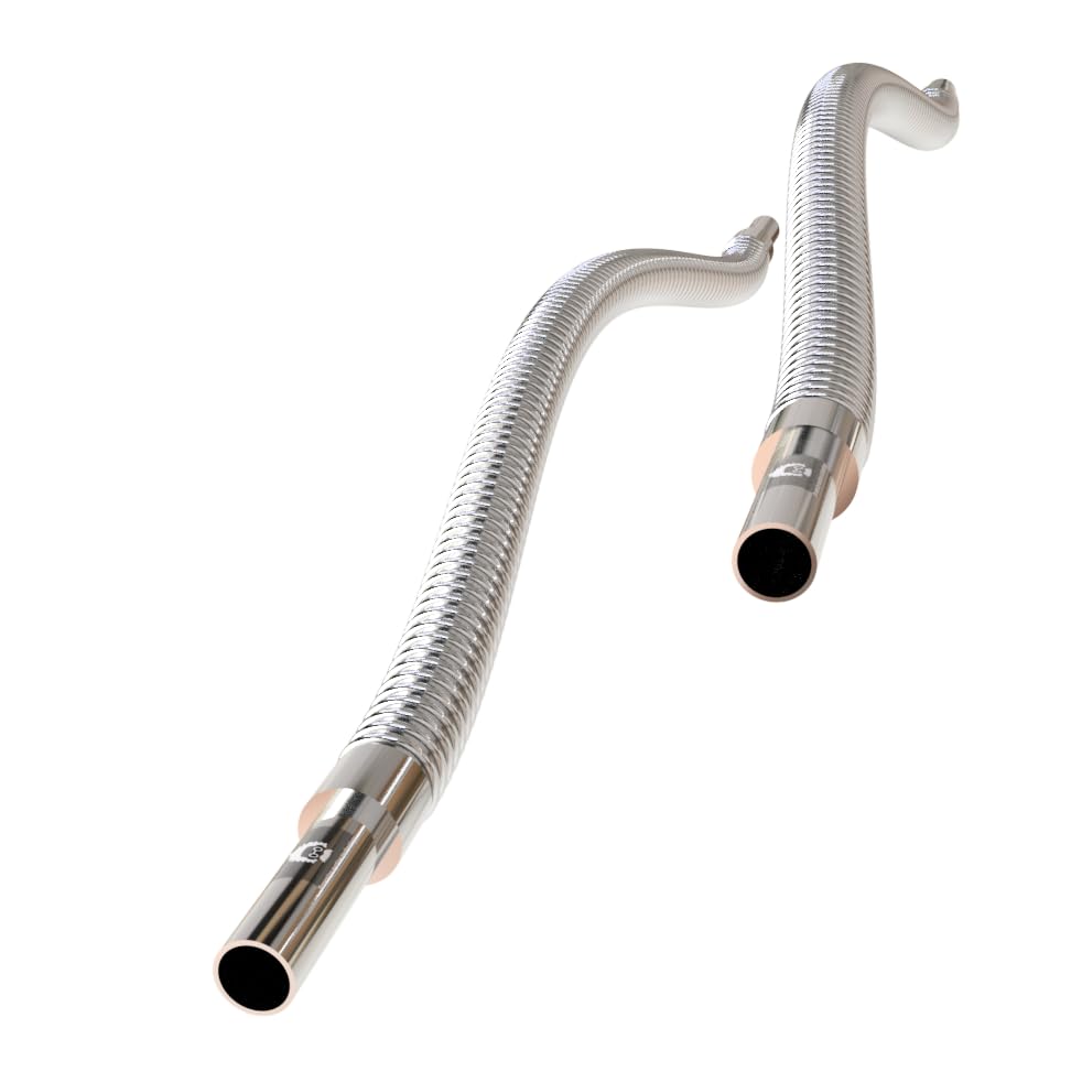 Image of 1 /4 inch OD tube weldable end, small Size Bellow Hose fit swagelok Compression Fittings (tube ending = 1 /4 inch, end to end length = 2 feet / 2ft, Pack of 2pcs)