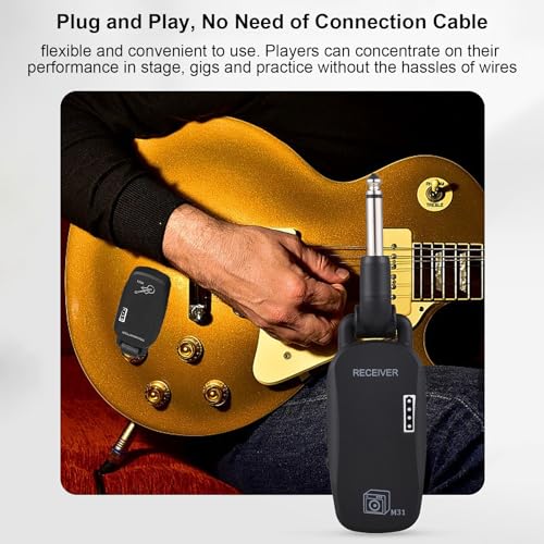 Irfora 2.4G Wireless System Professional Wireless Guitar Bass Transmitter Receiver System Reable Portable Audio TX & RX for Electric Guitar Bass miniatura 6