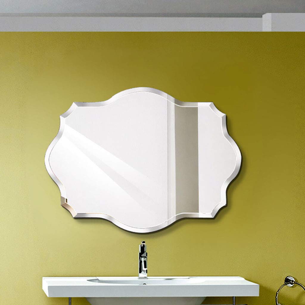 YICOL Wall Mounted Mirror, Decoration Diamond Shape Frameless Mirror for Bathroom Bedroom,4 Size