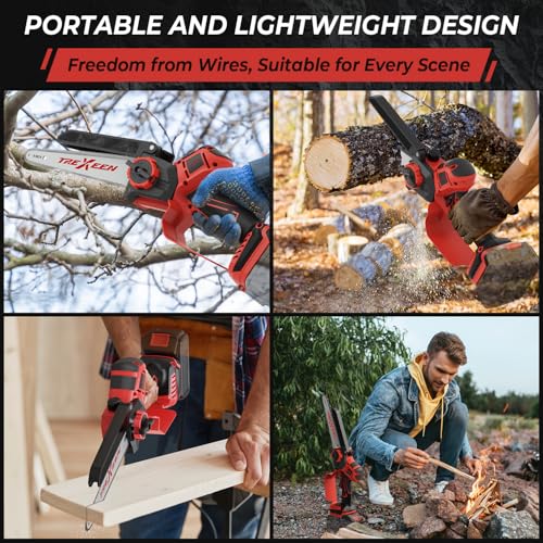 TREXEEN Mini Chainsaw for Mwk M18 Battery,8-Inch and 6-Inch 2-IN-1 Cordless Mini Chainsaw,Brushless for Electric Chain saw for Wood Cutting, Tree Trimming (Battery Not Included) - Image 5