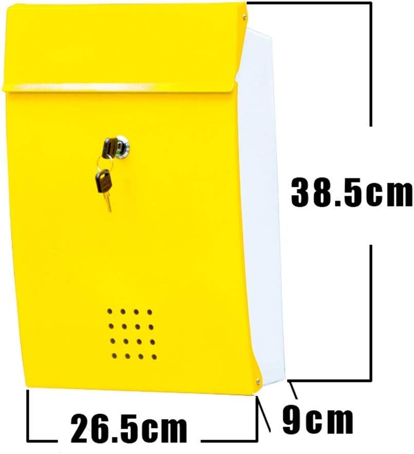 Wall Mount Letterboxes Tin Skin Letter Box Villa Two-Color Mosaic American Mailbox Wall-Mounted Outdoor Waterproof Inbox 6YX83