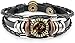 12 Sternzeichen-Armband, verstellbares Handgelenk-Anhänger, Leder, geflochtenes Seil-Armband, handgewebtes geflochtenes Seil-Armband, Punk-Kette für Männer und Frauen (1 Stück)