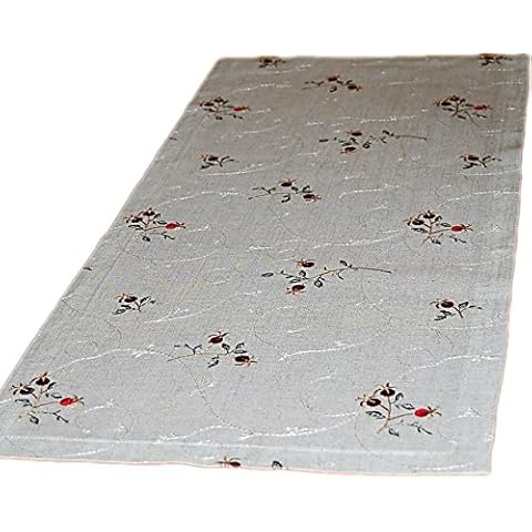 Tischdecken ALLZEIT klassisch Plauener Spitze Elegante TISCHDECKE 40x110 cm eckig Leinenoptik HAGEBUTTE rot Landhaus Mitteldecke Herbst Eleganz Made in Germany Cover