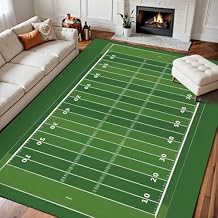 8x10 Area Rugs for Bedroom Boho Washable Rug for Living Room American Football Field Grass Carpet for Dining Room Bedroom Non-Slip Carpets
