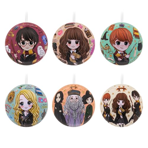 Hallmark Harry Potter - Decoraciones para árbol de Navidad, Paquete de 12 Adornos de Navidad, Bolas de hojalata