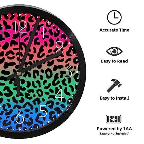 Horloge murale silencieuse de qualité supérieure style léopard