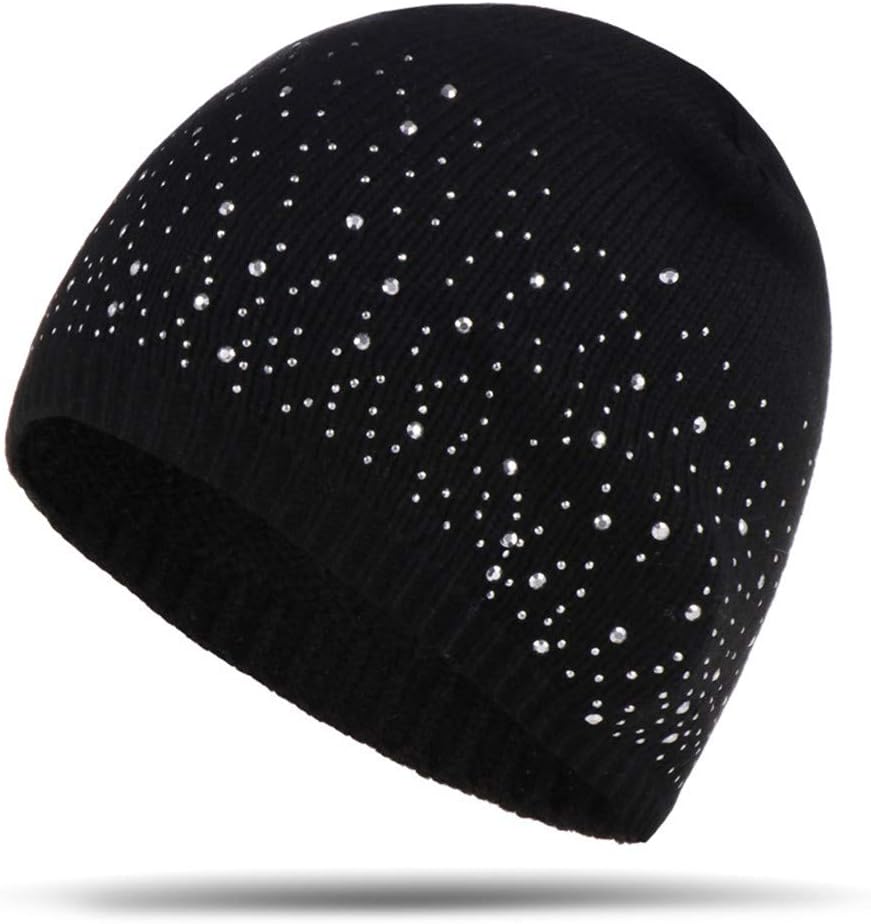Sparkle Cable Knit Hat Pom Pom Beanie Skull Stocking Hat Cuff Beanie Cap for Ladies