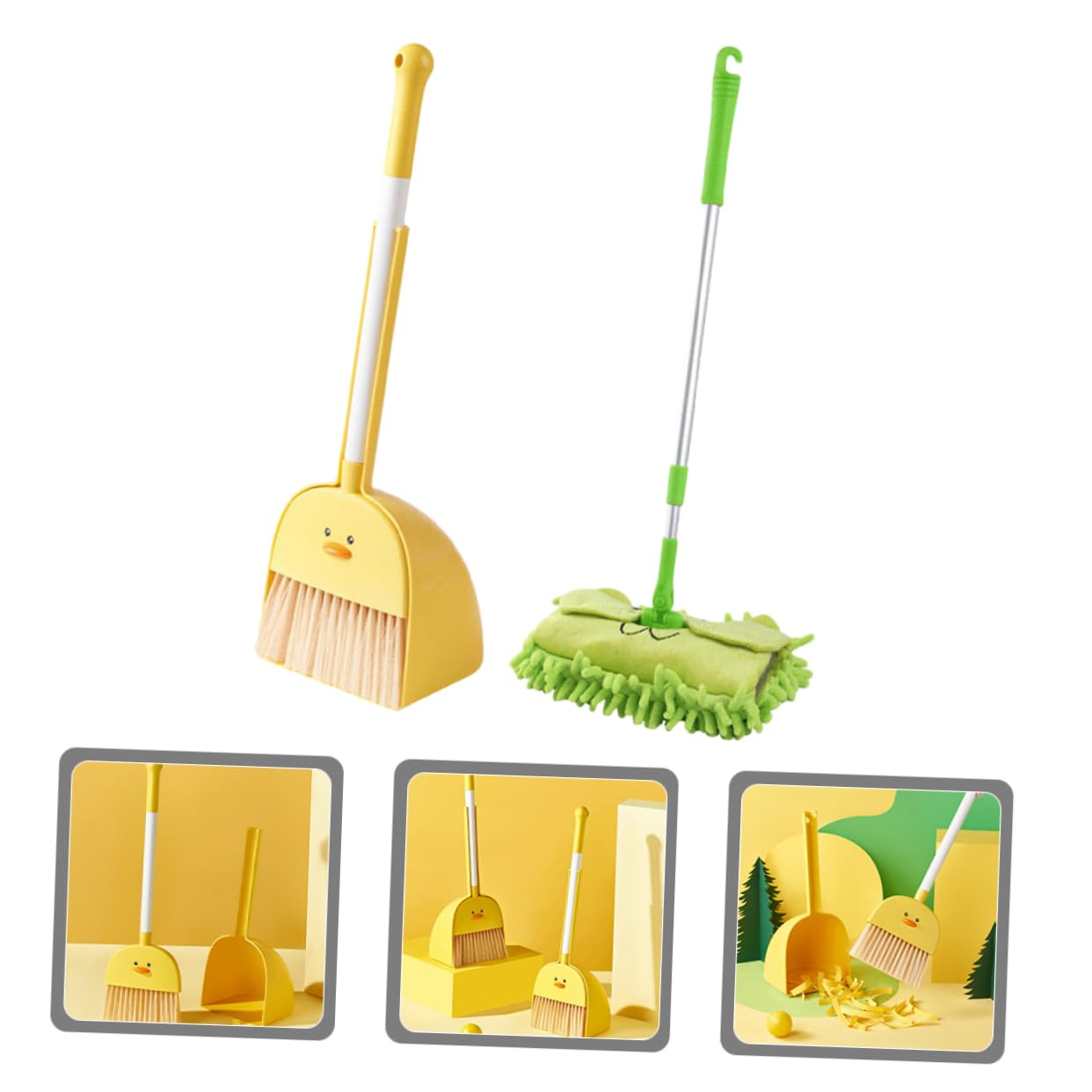 Ipetboom Strumenti Per Pulizia Per Ragazzo Ragazza Ragazza Include Scopa Paletta e Panno Piccoli Strumenti Per Igiene Domestica Per Apprendimento Delle Facc