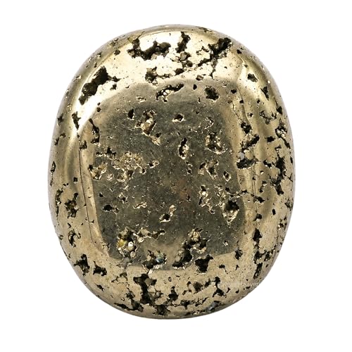 Image of Certified Raw Pyrite Crystal Palm Pebbles Stones for Anxiety Stress Relief Massage - AAA Grade Original Healing Gemstone Agate Palm Stone for Yoga Meditation Spiritual Reiki Feng Shui