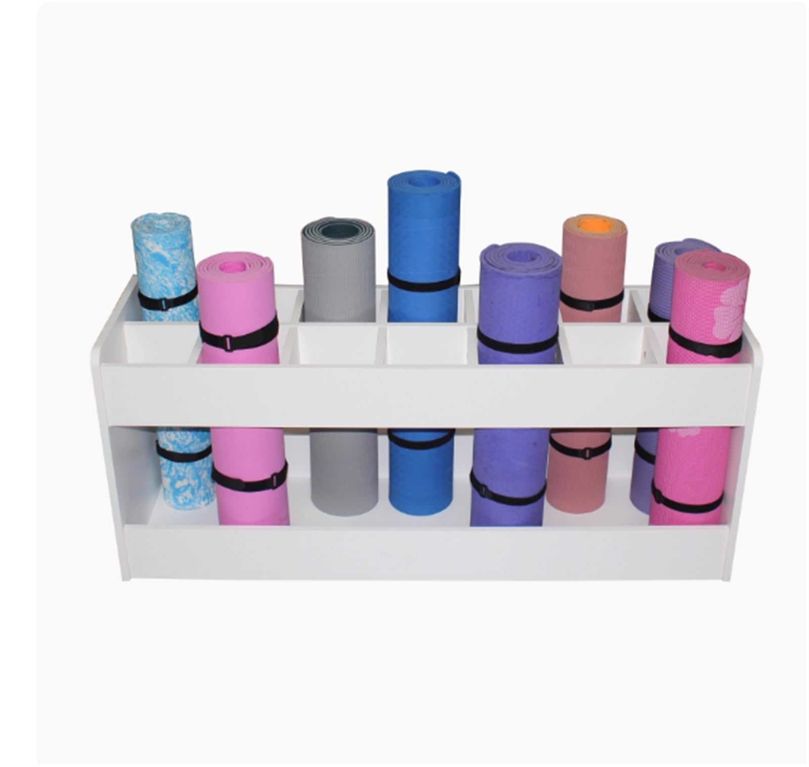Rangement tapis de yoga avec 16 compartiments et support rouleau mousse