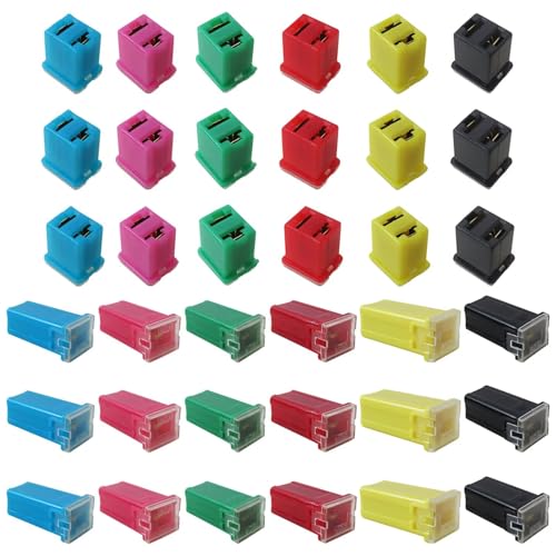 Kit de fusibles para automóvil, 36 piezas, fusibles tall/standard y low profile en forma de caja, para camionetas, camiones, RV y SUV (20 A, 30 A, 40 A, 50 A, 60 A, 80 A, 3 piezas cada uno), marca Xspeedonline miniatura 3