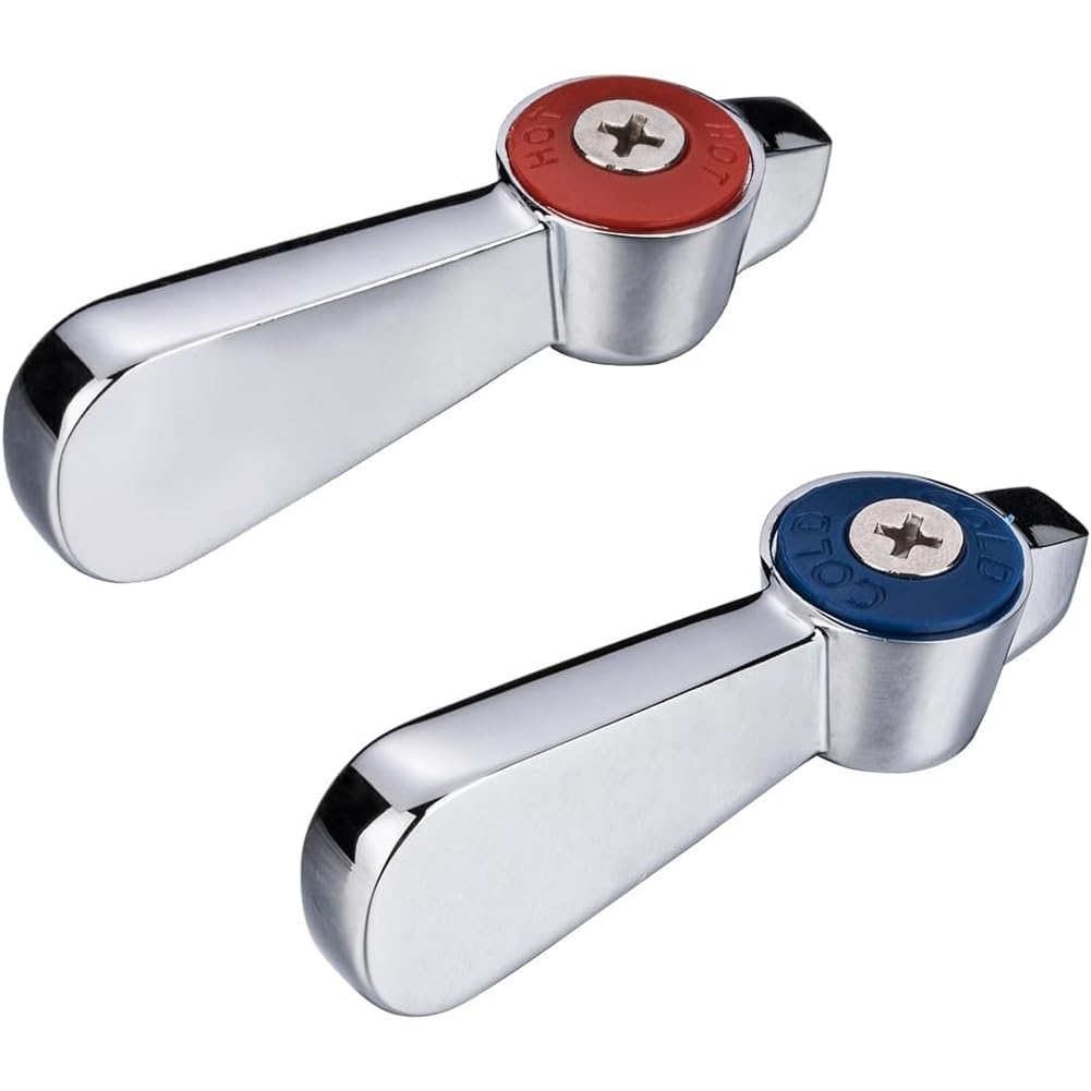 Littimoon for Kitchen Faucet Handle Replacement Kit- 2-Pack Lever Handles 0.43" Round Stem Hole for Kitchen& Laundry Faucets
