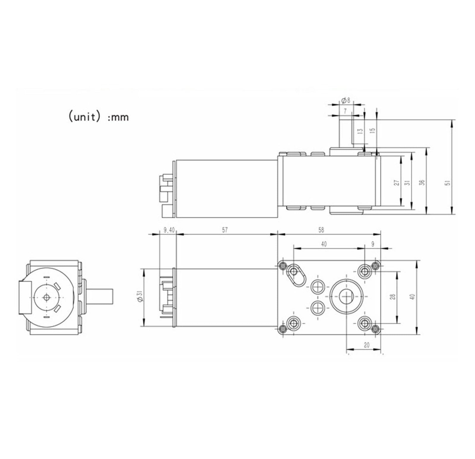 Motorreductor helicoidal metálico de Alto par, 5840-31zy, CC 12 V 24 V, con codificador(27rpm,12V)