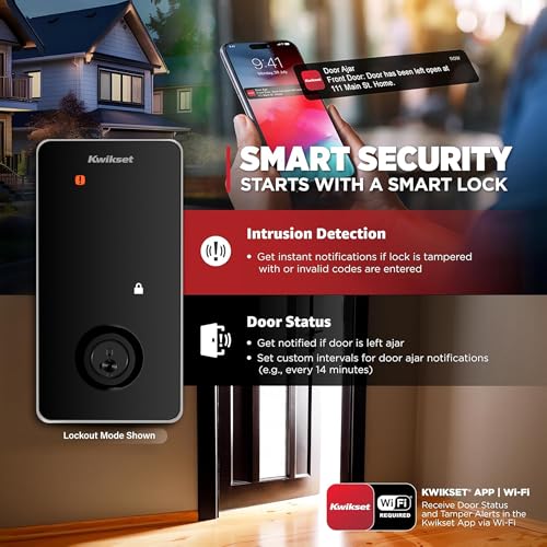 Image of Kwikset Halo Select Smart Lock Keyless Entry Door Lock Wi-Fi and Matter Enabled Deadbolt No Hub Needed, Geofence Auto-Unlock, Grade AAA Certified, Easy Install, Satin Nickel Lifetime Finish Warranty