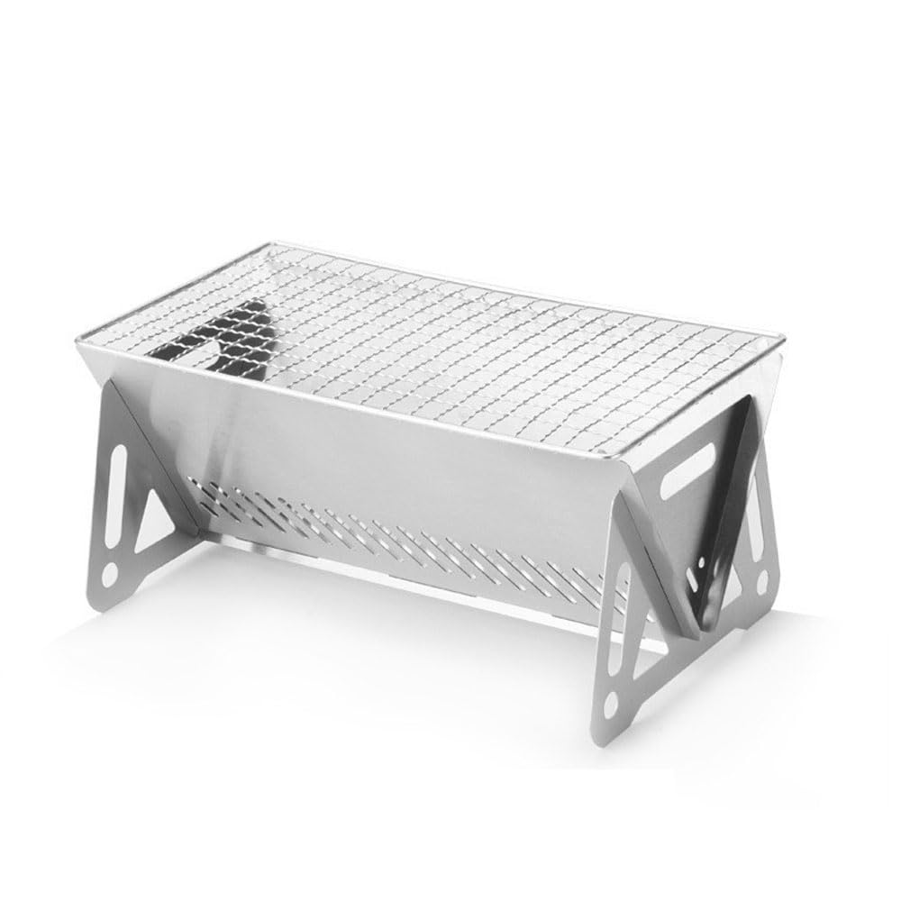 Hosoncovy Stainless Steel Outdoor Foldable Campfire Grill Camping Picnic BBQ Rack (M)