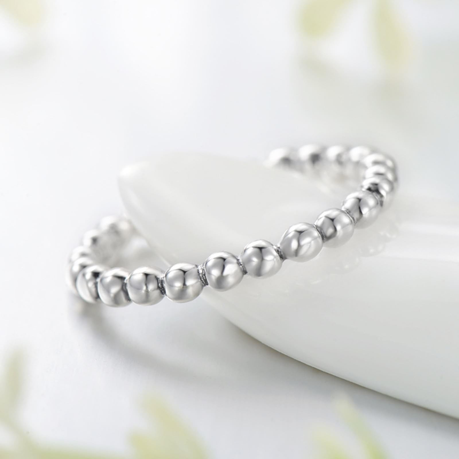 Anillos de compromiso de oro blanco de 9 K/14 K, 2,7 mm, perlas para mujer