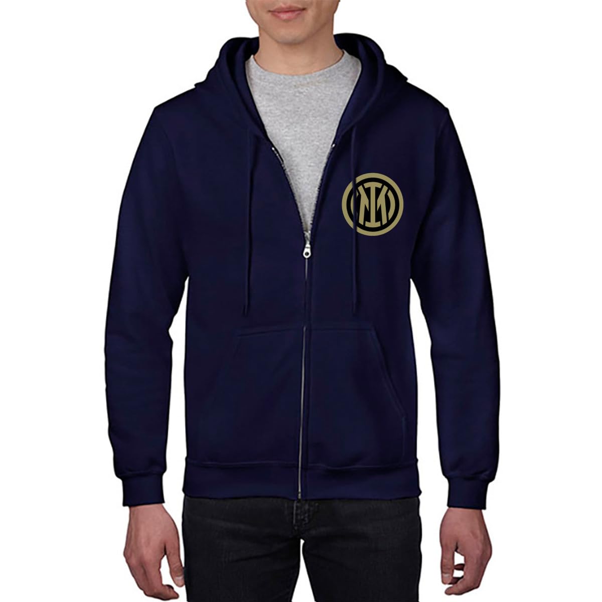 Amazon.co.jp: インテル・ミラノ パーカー メンズ 長袖 ジップアップ