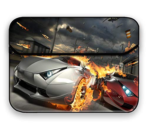 Image of Theskinmantra Destructive Car Race Laptop Sleeve for 14.1 inch