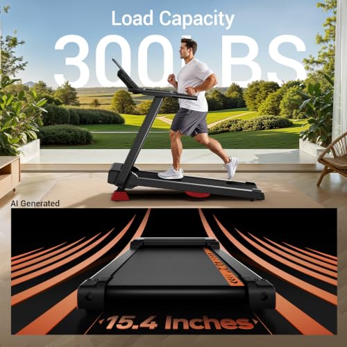 Image of CURSOR FITNESS 16% Incline Treadmills for Home Small with 3 LED Displays, 3.0HP Foldable Walking Pad Treadmill Up to 400LBS Capacity, Portable Treadmill 0.6-7.0MPH
