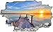 Produktbild Steg Sonnenuntergang See Landschaft Wandtattoo Wandsticker Wandaufkleber C0323 Größe 40 cm x 60 cm