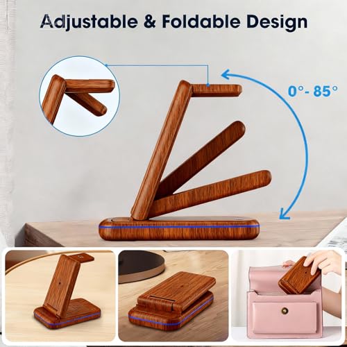 Image of Wireless Charging Station for Samsung /Android, Fast Wireless Watch Charger Station Compatible for Samsung Galaxy S26 Ultra /S25 /S24+ /Z Flip 7 /6 Fold 7 /6, Watch8 /7 /Pro /Active 2 Galaxy Buds3 /2 Pro(Wood)