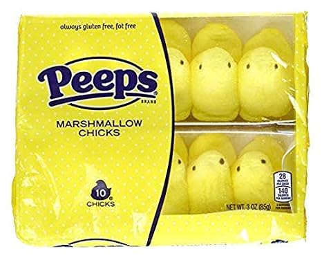 Peeps Marshmallow Candy, Chicks Variety Pack, 4 Packs, 40 Chickens Total, Multi-Colored