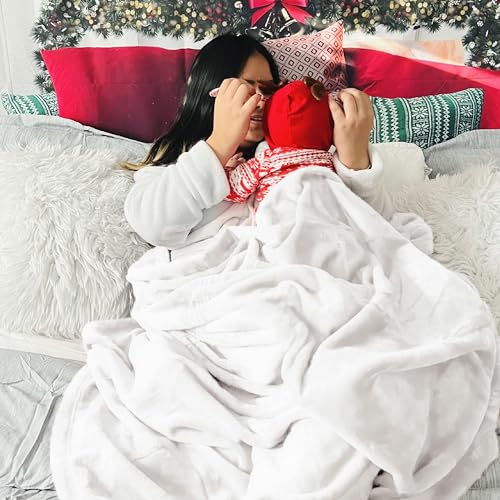 Image of Bedsure GentleSoft Fleece Bed Blankets Full Size White - Soft Lightweight Plush Fuzzy Cozy Luxury Blanket Microfiber, 84x90 inches