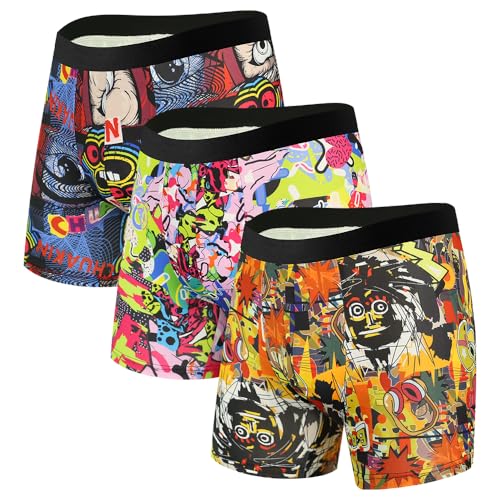 CHUAKIN Calzoncillos tipo bóxer para hombre, secado rápido, ropa interior refrescante, transpirable, deportiva, paquete de 3, C-3 unidades, XXL