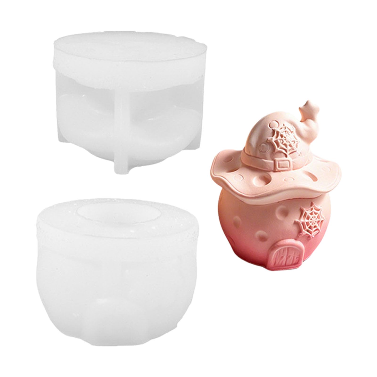 Zxfdsfdbnm Witch Hat Jar Mold for Halloween Crafting, Silicone Lidded Wax Mold with Star Detail for Holder and Soap Jar Witch Hat Silicone Lidded Halloween Wax Soap Casting