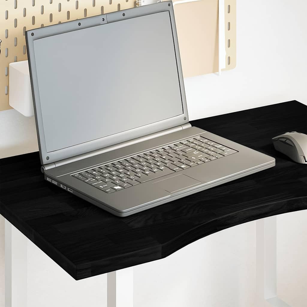 Piano da scrivania in rovere massiccio marrone scuro, 80 x 60 x 2,5 cm, rettangolare, piano di ricambio per mobili, accessorio fai da te, per ufficio, cucina, soggiorno, stabile e facile da