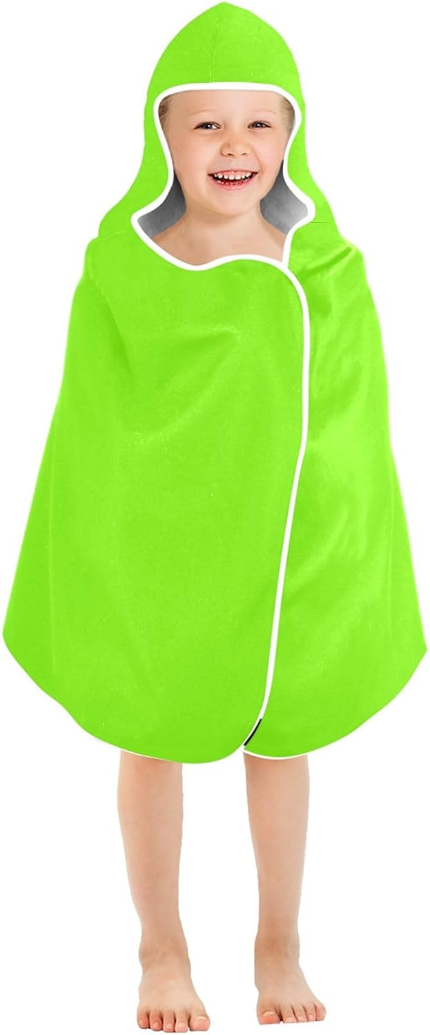 ODAWA Hooded Beach Bath Towel Green Yellow Hooded Bath Towel Hooded Bath Towel for Kids 23.5 in x 50 in